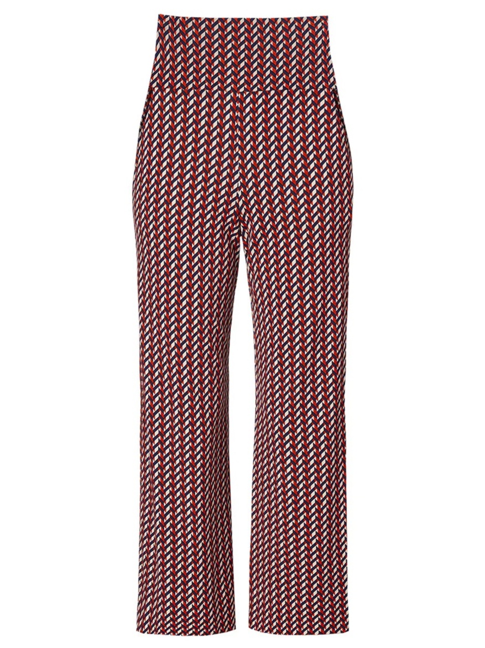 CAbi Kelly Wide-leg Crop -Red, Navy & White Chevron Wide-Leg Pants